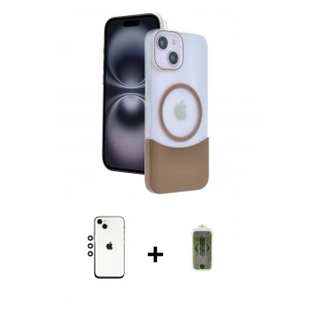 MARSİLYAN™- iPhone 14 Kılıf Kozmos Form Özel Seri - Siyah Joko Magic 5D Hayalet Cam + Shine Kamera Lens - GS