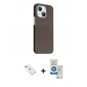 MARSİLYAN™- iPhone 14 Kılıf Kozmos Klasik Prime - Şeffaf Royal Nano Ekran Koruyucu + Diamond Kamera Lens - YL