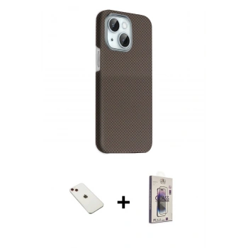 MARSİLYAN™- iPhone 14 Kılıf Kozmos Klasik Prime - Siyah Bilvis 3D Cam Ekran Koruyucu + Diamond Kamera Lens - KI