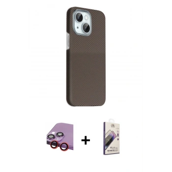 MARSİLYAN™- iPhone 14 Kılıf Kozmos Klasik Prime - Siyah Bilvis 3D Mat Cam Ekran Koruyucu + Raze Metal Kamera Lens - KI