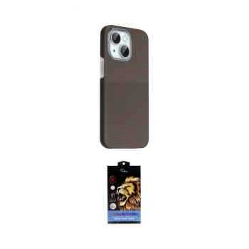 MARSİLYAN™- iPhone 14 Kılıf Kozmos Klasik Prime - Siyah Buffer Hayalet Cam Ekran Koruyucu