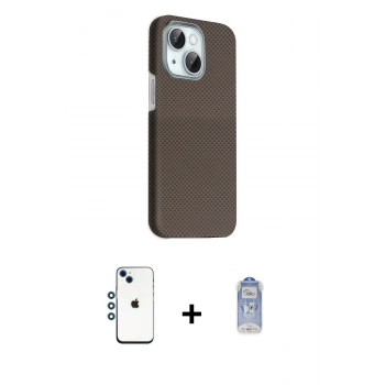 MARSİLYAN™- iPhone 14 Kılıf Kozmos Klasik Prime - Siyah Joko Magic 5D Cam + Shine Kamera Lens - MI