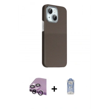 MARSİLYAN™- iPhone 14 Kılıf Kozmos Klasik Prime - Siyah Joko Magic 5D Cam + Raze Metal Kamera Lens - MR