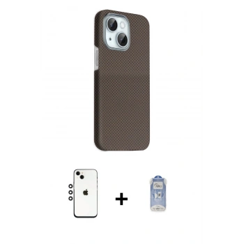 MARSİLYAN™- iPhone 14 Kılıf Kozmos Klasik Prime - Siyah Joko Magic 5D Cam + Shine Kamera Lens - GS