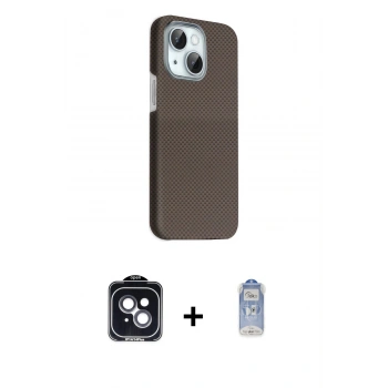 MARSİLYAN™- iPhone 14 Kılıf Kozmos Klasik Prime - Siyah Joko Magic 5D Cam + PVD Metal Kamera Lens - SH