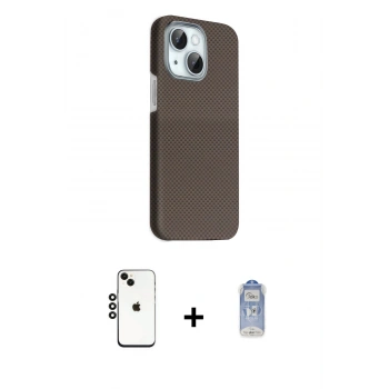 MARSİLYAN™- iPhone 14 Kılıf Kozmos Klasik Prime - Siyah Joko Magic 5D Cam + Shine Kamera Lens - SH