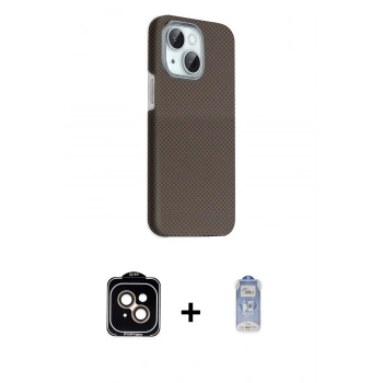 MARSİLYAN™- iPhone 14 Kılıf Kozmos Klasik Prime - Siyah Joko Magic 5D Cam + PVD Metal Kamera Lens - TU