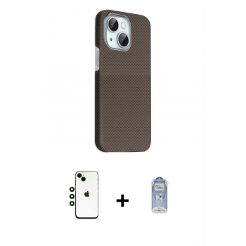 MARSİLYAN™- iPhone 14 Kılıf Kozmos Klasik Prime - Siyah Joko Magic 5D Cam + Shine Kamera Lens - YL