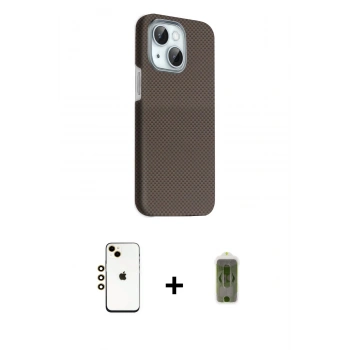 MARSİLYAN™- iPhone 14 Kılıf Kozmos Klasik Prime - Siyah Joko Magic 5D Hayalet Cam + Shine Kamera Lens - GD