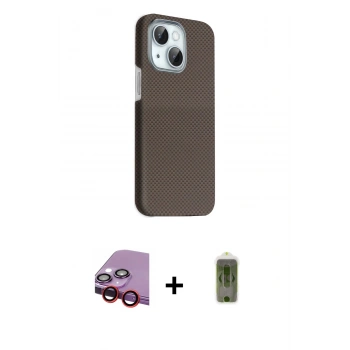 MARSİLYAN™- iPhone 14 Kılıf Kozmos Klasik Prime - Siyah Joko Magic 5D Hayalet Cam + Raze Metal Kamera Lens - KI