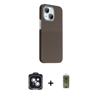 MARSİLYAN™- iPhone 14 Kılıf Kozmos Klasik Prime - Siyah Joko Magic 5D Hayalet Cam + PVD Metal Kamera Lens - SH