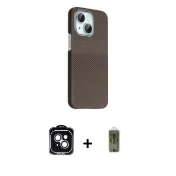 MARSİLYAN™- iPhone 14 Kılıf Kozmos Klasik Prime - Siyah Joko Magic 5D Hayalet Cam + PVD Metal Kamera Lens - YL