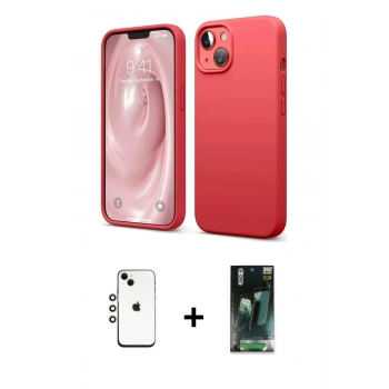 MARSİLYAN™- iPhone 14 Kılıf Kozmos Yansıma Özel Seri - Şeffaf 360 Full Body Arka Koruyucu + Shine Kamera Lens - GI