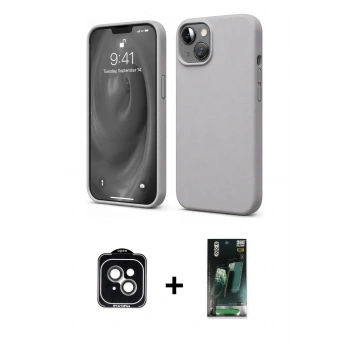 MARSİLYAN™- iPhone 14 Kılıf Kozmos Yansıma Özel Seri - Şeffaf 360 Full Body Arka Koruyucu + PVD Metal Kamera Lens - YL