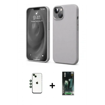 MARSİLYAN™- iPhone 14 Kılıf Kozmos Yansıma Özel Seri - Şeffaf 360 Full Body Arka Koruyucu + Shine Kamera Lens - YL