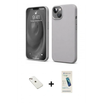 MARSİLYAN™- iPhone 14 Kılıf Kozmos Yansıma Özel Seri - Şeffaf Pasifik Cam Ekran Koruyucu + Diamond Kamera Lens - PE