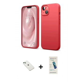 MARSİLYAN™- iPhone 14 Kılıf Kozmos Yansıma Özel Seri - Şeffaf Pasifik Cam Ekran Koruyucu + Diamond Kamera Lens - YL