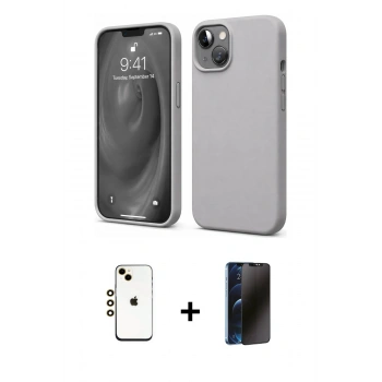 MARSİLYAN™- iPhone 14 Kılıf Kozmos Yansıma Özel Seri - Siyah 3D Antistatik Hayalet Cam Ekran Koruyucu + Shine Kamera Lens - GD