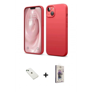 MARSİLYAN™- iPhone 14 Kılıf Kozmos Yansıma Özel Seri - Siyah Bilvis 3D Cam Ekran Koruyucu + Diamond Kamera Lens - YL