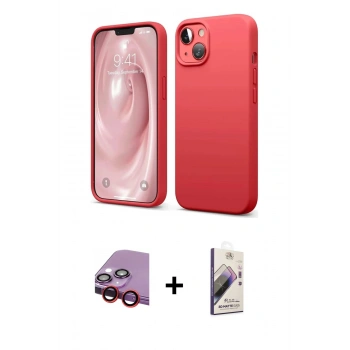MARSİLYAN™- iPhone 14 Kılıf Kozmos Yansıma Özel Seri - Siyah Bilvis 3D Mat Cam Ekran Koruyucu + Raze Metal Kamera Lens - KI
