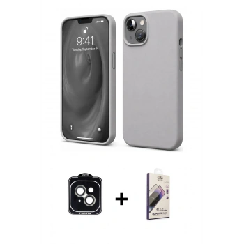 MARSİLYAN™- iPhone 14 Kılıf Kozmos Yansıma Özel Seri - Siyah Bilvis 3D Mat Cam Ekran Koruyucu + PVD Metal Kamera Lens - YL