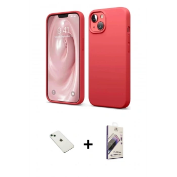 MARSİLYAN™- iPhone 14 Kılıf Kozmos Yansıma Özel Seri - Siyah Bilvis 3D Mat Cam Ekran Koruyucu + Diamond Kamera Lens - YL