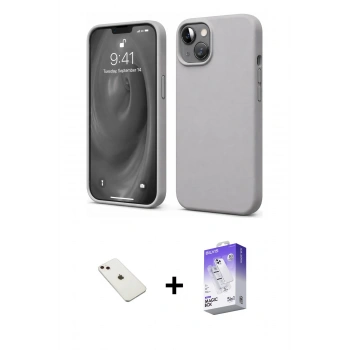 MARSİLYAN™- iPhone 14 Kılıf Kozmos Yansıma Özel Seri - Siyah Bilvis 5in1 3D Magic Cam Ekran Koruyucu + Diamond Kamera Lens - PE