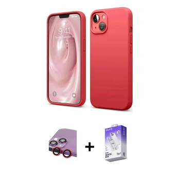 MARSİLYAN™- iPhone 14 Kılıf Kozmos Yansıma Özel Seri - Siyah Bilvis 5in1 3D Magic Cam Ekran Koruyucu + Raze Metal Kamera Lens - KI