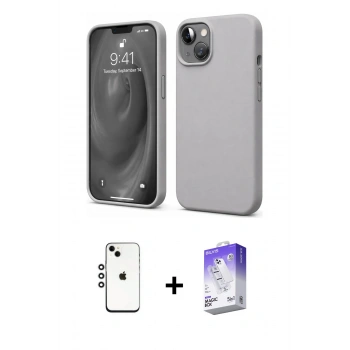 MARSİLYAN™- iPhone 14 Kılıf Kozmos Yansıma Özel Seri - Siyah Bilvis 5in1 3D Magic Cam Ekran Koruyucu + Shine Kamera Lens - GS