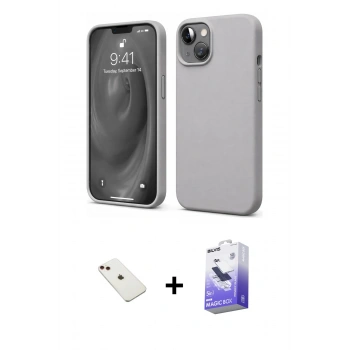 MARSİLYAN™- iPhone 14 Kılıf Kozmos Yansıma Özel Seri - Siyah Bilvis 5in1 5D Magic Hayalet Cam Ekran Koruyucu + Diamond Kamera Lens - KI