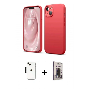 MARSİLYAN™- iPhone 14 Kılıf Kozmos Yansıma Özel Seri - Siyah Bilvis Hayalet Cam Ekran Koruyucu + Shine Kamera Lens - SH