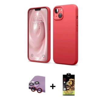 MARSİLYAN™- iPhone 14 Kılıf Kozmos Yansıma Özel Seri - Siyah Buffer Cam Ekran Koruyucu + Raze Metal Kamera Lens - KI