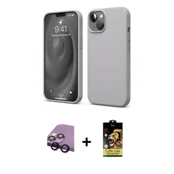 MARSİLYAN™- iPhone 14 Kılıf Kozmos Yansıma Özel Seri - Siyah Buffer Cam Ekran Koruyucu + Raze Metal Kamera Lens - SH