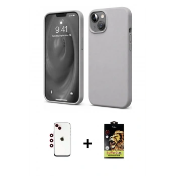 MARSİLYAN™- iPhone 14 Kılıf Kozmos Yansıma Özel Seri - Siyah Buffer Cam Ekran Koruyucu + Shine Kamera Lens - KI