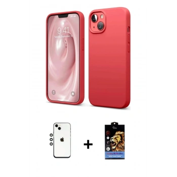 MARSİLYAN™- iPhone 14 Kılıf Kozmos Yansıma Özel Seri - Siyah Buffer Hayalet Cam Ekran Koruyucu + Shine Kamera Lens - GS
