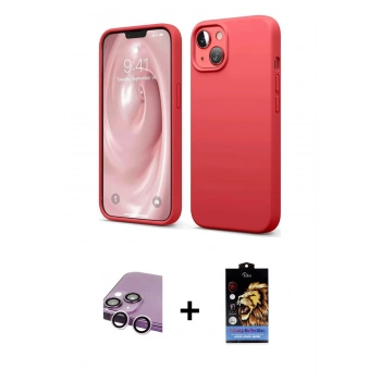 MARSİLYAN™- iPhone 14 Kılıf Kozmos Yansıma Özel Seri - Siyah Buffer Hayalet Cam Ekran Koruyucu + Raze Metal Kamera Lens - MR