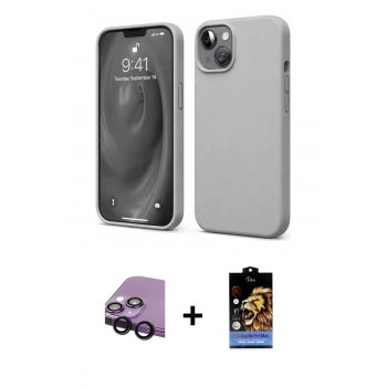 MARSİLYAN™- iPhone 14 Kılıf Kozmos Yansıma Özel Seri - Siyah Buffer Hayalet Cam Ekran Koruyucu + Raze Metal Kamera Lens - SH