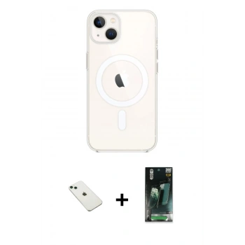 MARSİLYAN™- iPhone 14 Kılıf Kutup Klasik Serisi - Şeffaf 360 Full Body Arka Koruyucu + Diamond Kamera Lens - YL