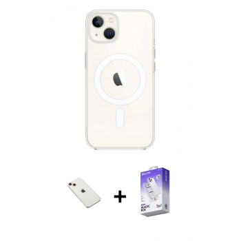 MARSİLYAN™- iPhone 14 Kılıf Kutup Klasik Serisi - Siyah Bilvis 5in1 3D Magic Cam Ekran Koruyucu + Diamond Kamera Lens - KI