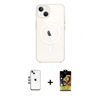 MARSİLYAN™- iPhone 14 Kılıf Kutup Klasik Serisi - Siyah Buffer Cam Ekran Koruyucu + Shine Kamera Lens - MI