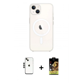 MARSİLYAN™- iPhone 14 Kılıf Kutup Klasik Serisi - Siyah Buffer Cam Ekran Koruyucu + Shine Kamera Lens - SH