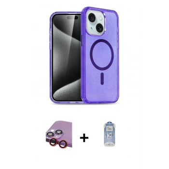 MARSİLYAN™- iPhone 14 Kılıf Nova Asil Prime - Siyah Joko Magic 5D Cam + Raze Metal Kamera Lens - KI