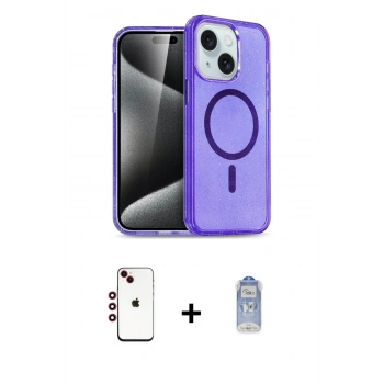 MARSİLYAN™- iPhone 14 Kılıf Nova Asil Prime - Siyah Joko Magic 5D Cam + Shine Kamera Lens - KI