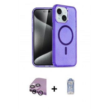 MARSİLYAN™- iPhone 14 Kılıf Nova Asil Prime - Siyah Joko Magic 5D Cam + Raze Metal Kamera Lens - MR