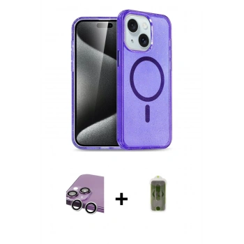 MARSİLYAN™- iPhone 14 Kılıf Nova Asil Prime - Siyah Joko Magic 5D Hayalet Cam + Raze Metal Kamera Lens - GS