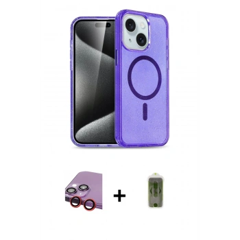 MARSİLYAN™- iPhone 14 Kılıf Nova Asil Prime - Siyah Joko Magic 5D Hayalet Cam + Raze Metal Kamera Lens - KI