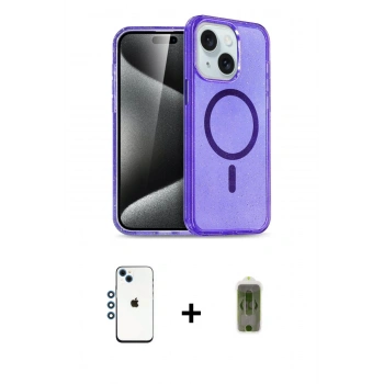 MARSİLYAN™- iPhone 14 Kılıf Nova Asil Prime - Siyah Joko Magic 5D Hayalet Cam + Shine Kamera Lens - MI