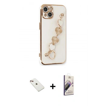 MARSİLYAN™- iPhone 14 Kılıf Nova Işık Prime - Siyah Bilvis 3D Mat Cam Ekran Koruyucu + Diamond Kamera Lens - KI