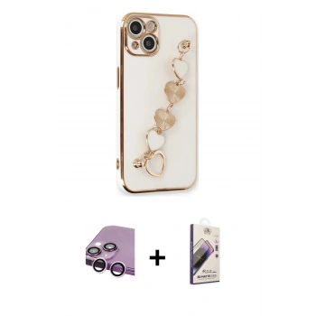 MARSİLYAN™- iPhone 14 Kılıf Nova Işık Prime - Siyah Bilvis 3D Mat Cam Ekran Koruyucu + Raze Metal Kamera Lens - MR