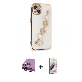 MARSİLYAN™- iPhone 14 Kılıf Nova Işık Prime - Siyah Bilvis 3D Mat Cam Ekran Koruyucu + Raze Metal Kamera Lens - KI
